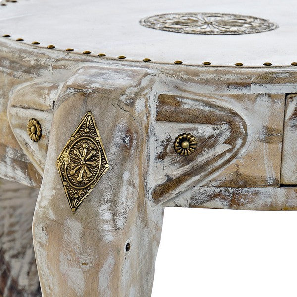 Side Table DKD Home Decor Mango wood Brass Elephant (45 x 45 x 45 cm)