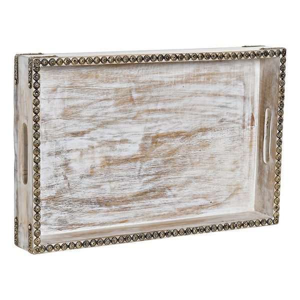 Tray DKD Home Decor Brass Mango wood