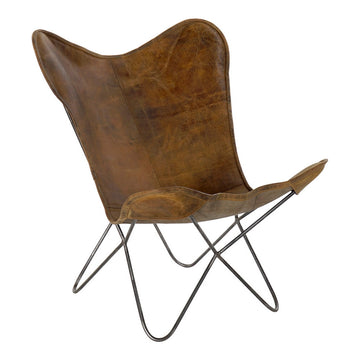 Chair DKD Home Decor Leather Metal (76 x 77 x 91 cm)