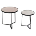 Side table DKD Home Decor Polyester Metal Crystal (2 pcs)