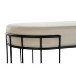 Bench DKD Home Decor Beige Polyester Metal (99 x 40 x 44 cm)