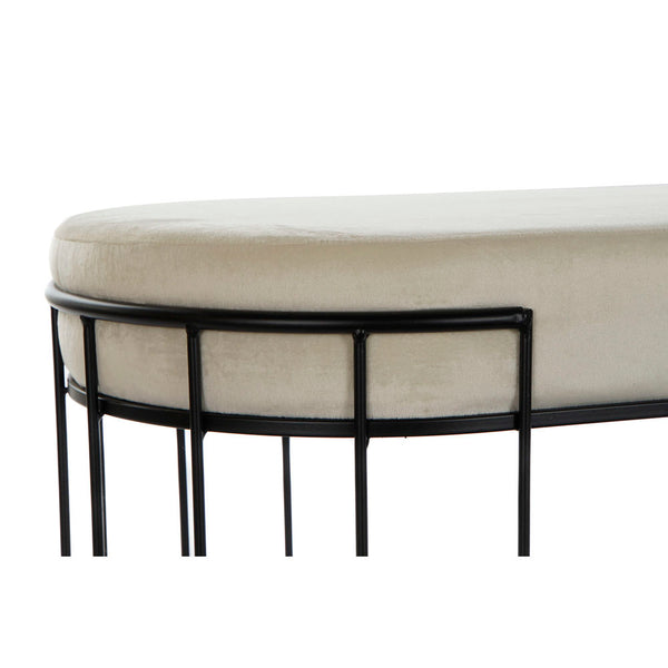 Bench DKD Home Decor Beige Polyester Metal (99 x 40 x 44 cm)