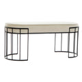 Bench DKD Home Decor Beige Polyester Metal (99 x 40 x 44 cm)