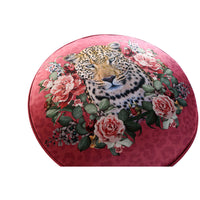 Pouffe DKD Home Decor Leopard Green Pink Polyester (50 x 50 x 32 cm)