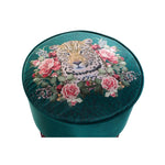 Pouffe DKD Home Decor Leopard Green Purple Polyester (34 x 34 x 41.5 cm)