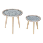 Side table DKD Home Decor Blue Crystal MDF Wood (2 pcs)