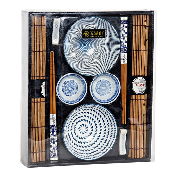 Sushi Set DKD Home Decor Bamboo Porcelain (10 pcs)