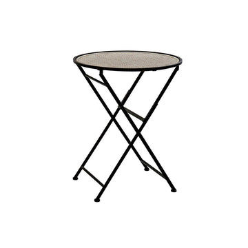 Side table DKD Home Decor Black Metal Bamboo (60 x 60 x 76.5 cm)