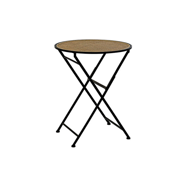 Side table DKD Home Decor Black Metal Rattan (60 x 60 x 76.5 cm)