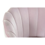 Armchair DKD Home Decor Pink Polyester Metal Golden Shell (80 x 76 x 84 cm)