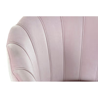 Armchair DKD Home Decor Pink Polyester Metal Golden Shell (80 x 76 x 84 cm)