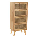 Chest of drawers DKD Home Decor Natural rubber Rattan (40 x 30 x 90 cm)