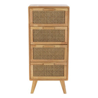 Chest of drawers DKD Home Decor Natural rubber Rattan (40 x 30 x 90 cm)