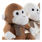 Peluche DKD Home Decor Marrón Beige Poliéster Plástico Mono (10 x 10 x 15 cm) (3 pcs)