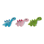 Peluche DKD Home Decor Azul Verde Rosa Poliéster Dinosaurio (3 pcs) (39 x 17 x 26 cm)