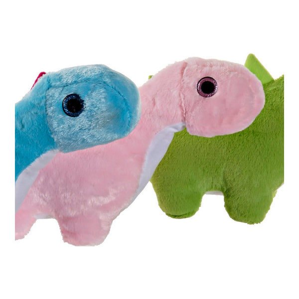 Peluche DKD Home Decor Azul Verde Rosa Poliéster Dinosaurio (3 pcs) (39 x 17 x 26 cm)