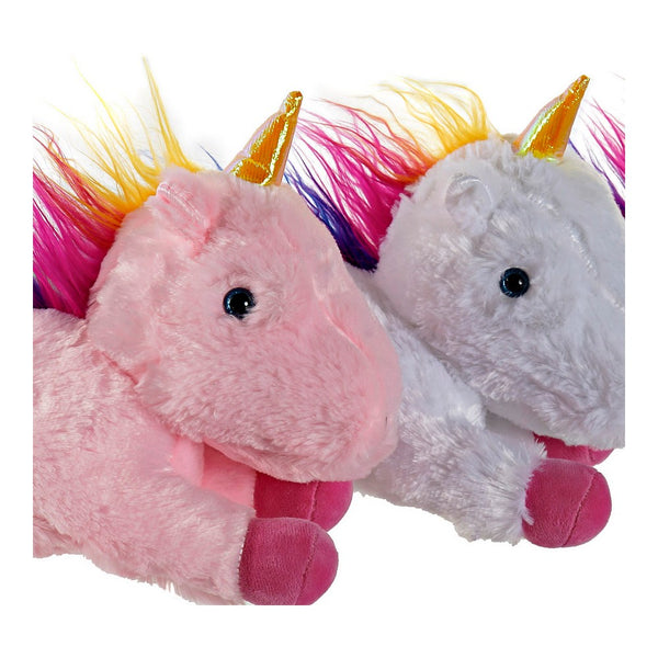 Peluche DKD Home Decor Azul Blanco Rosa Poliéster Unicornio (3 pcs) (36 x 15 x 22 cm)