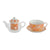 Teapot DKD Home Decor Orange Crystal Porcelain (250 ml) (2 pcs)