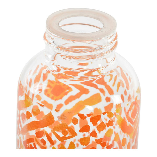 Water bottle DKD Home Decor Orange Borosilicate Glass (550 ml) (3 pcs)