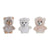 Fluffy toy DKD Home Decor Polyester Bear (3 pcs) (12 x 8 x 14 cm)