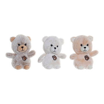 Fluffy toy DKD Home Decor Polyester Bear (3 pcs) (15 x 10 x 18 cm)