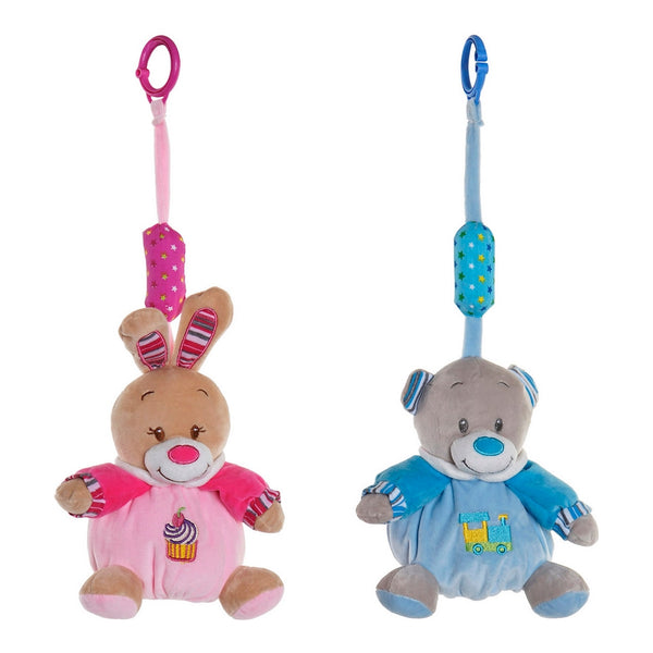 Rattle Cuddly Toy DKD Home Decor Blue Pink Polyester (20 x 13 x 44 cm) (2 pcs)