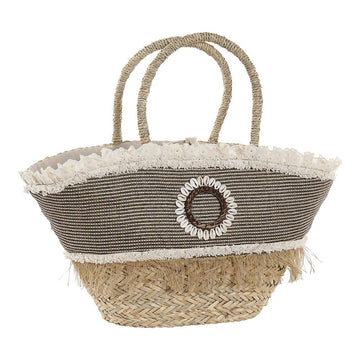 Bag DKD Home Decor Shells Polyester Seagrass (52 x 18 x 50 cm)