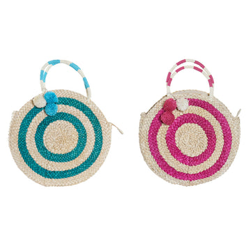 Bag DKD Home Decor Pompoms Fibre (2 pcs) (40 x 7 x 51 cm)