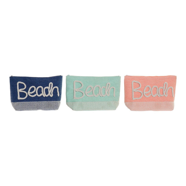 Toilet Bag DKD Home Decor Beach Polyester Canvas (3 pcs) (23 x 6.5 x 15 cm)