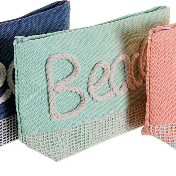 Toilet Bag DKD Home Decor Beach Polyester Canvas (3 pcs) (23 x 6.5 x 15 cm)