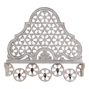 Shelves DKD Home Decor Coat rack White Metal MDF (61 x 11.5 x 60 cm)