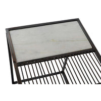 Side table DKD Home Decor White Black Metal Marble (2 pcs) (41 x 41 x 56 cm) (36 x 36 x 49 cm)