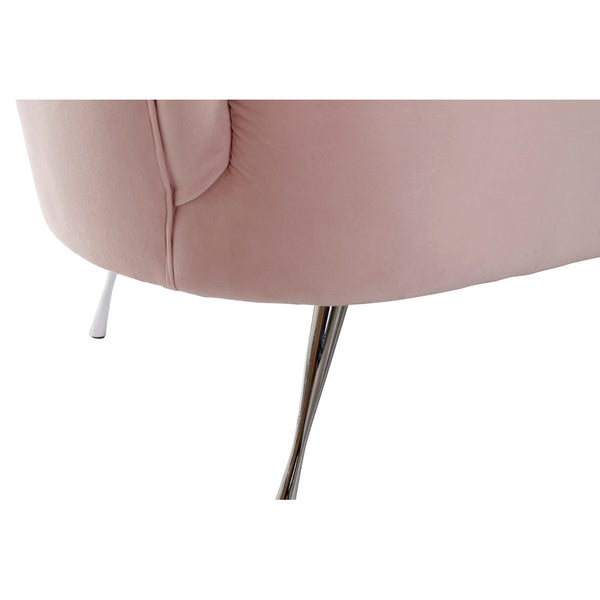 Sofa DKD Home Decor Silver Pink Metal Velvet Glam (190 x 77 x 86 cm)