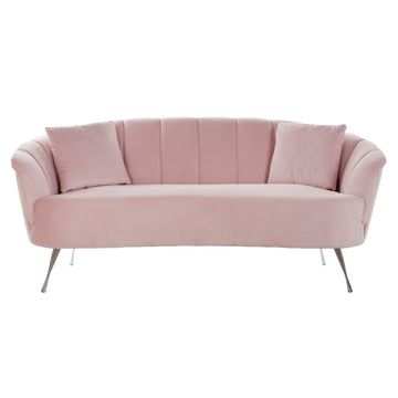 Sofa DKD Home Decor Silver Pink Metal Velvet Glam (190 x 77 x 86 cm)