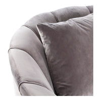 Sofa DKD Home Decor Grey Metal Velvet Glam (190 x 84 x 86 cm)