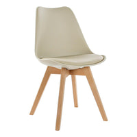 Chair DKD Home Decor Beige Polypropylene (PP) beech wood (48 x 54 x 82 cm)