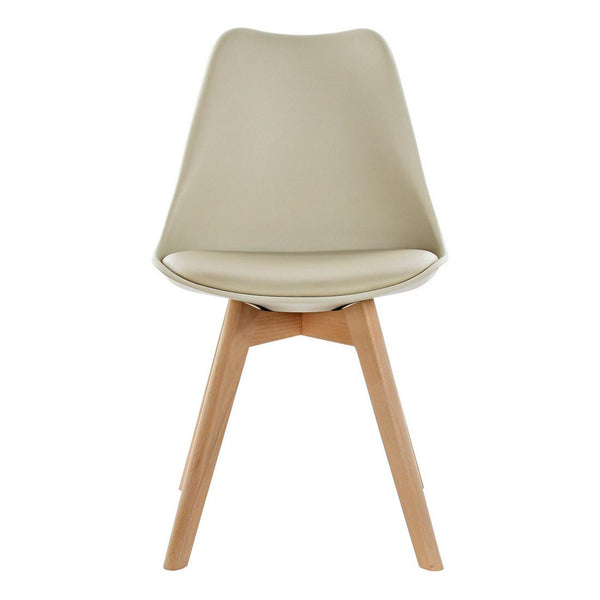 Chair DKD Home Decor Beige Polypropylene (PP) beech wood (48 x 54 x 82 cm)