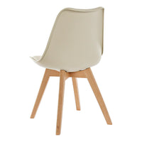 Chair DKD Home Decor Beige Polypropylene (PP) beech wood (48 x 54 x 82 cm)