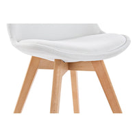 Chair DKD Home Decor White Polyester beech wood (48 x 55 x 82 cm)