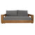 Sofa DKD Home Decor Brown Grey Polyester Cotton Wood Pinewood (225 x 105 x 80 cm)