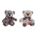 Fluffy toy DKD Home Decor Beige Grey Polyester Bear (2 pcs) (30 x 24 x 32 cm)