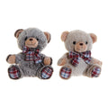 Fluffy toy DKD Home Decor Beige Grey Polyester Bear (2 pcs) (24 x 18 x 29 cm)