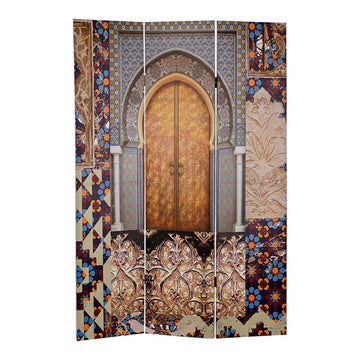 Folding screen DKD Home Decor Pinewood Canvas (121.5 x 2.5 x 180 cm)