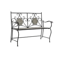 Bench with backrest DKD Home Decor Ceramic Ironwork (125 x 54 x 88 cm)