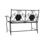 Bench with backrest DKD Home Decor Ceramic Ironwork (125 x 54 x 88 cm)