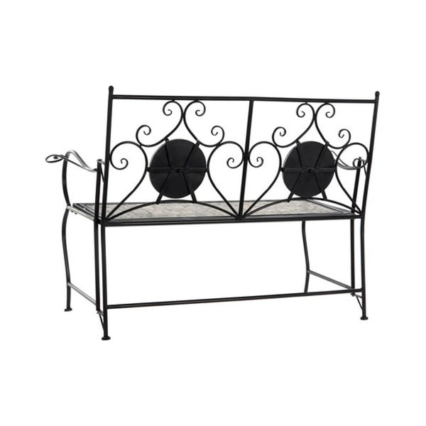 Bench with backrest DKD Home Decor Ceramic Ironwork (125 x 54 x 88 cm)