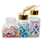 Water bottle DKD Home Decor Mosaic Multicolour Borosilicate Glass (550 ml) (3 pcs)