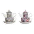 Teapot DKD Home Decor White Transparent Crystal Porcelain (250 ml) (2 pcs)