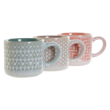 Piece Coffee Cup Set DKD Home Decor Stoneware (90 ml) (6 pcs)