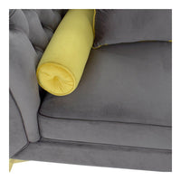 Sofa DKD Home Decor Grey Polyester Metal Golden (230 x 88 x 81 cm)